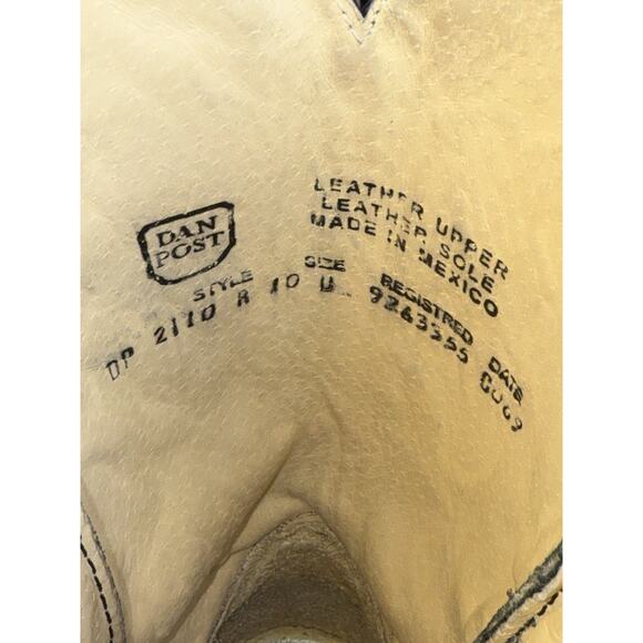Dan Post Milwaukee Mens Size 10D Leather Cowboy Western Boots Handcrafted DP2110 - Picture 7 of 10